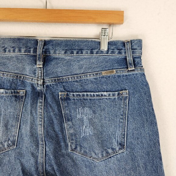 Kancan Jeans Womens 29 Blue High Rise Distressed Mom Jean Cotton Casual Denim - Picture 9 of 12